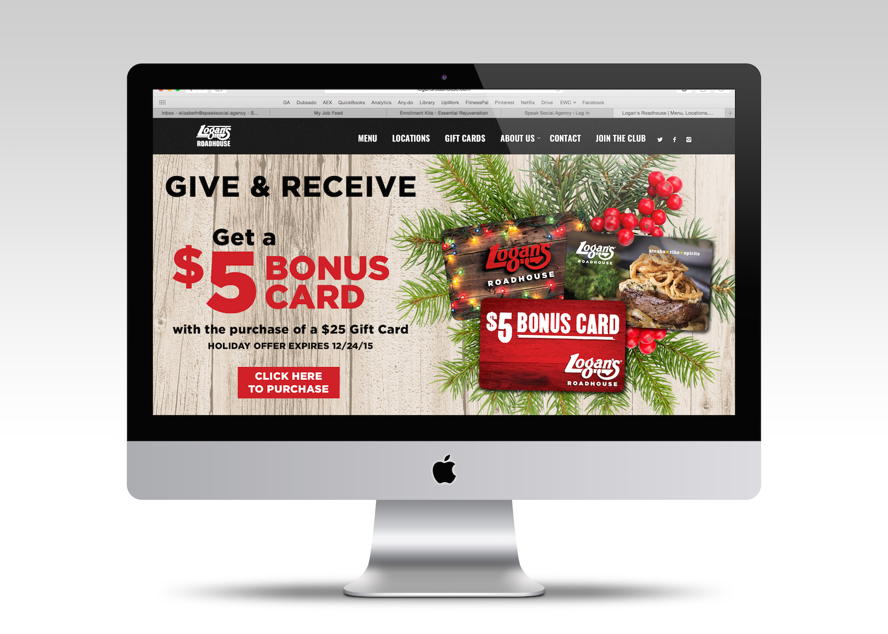 Logan's Roadhouse Gift Card Promotion Graphic Design