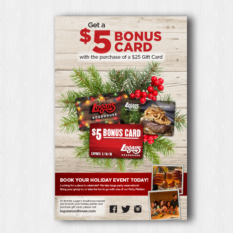 Logan's Roadhouse Gift Card Promotion Graphic Design