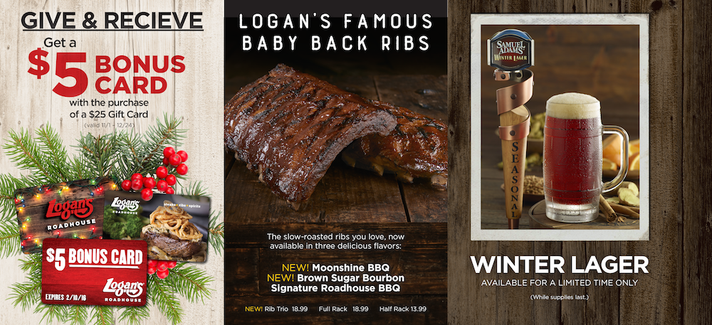 Logan's Roadhouse Table Tent
