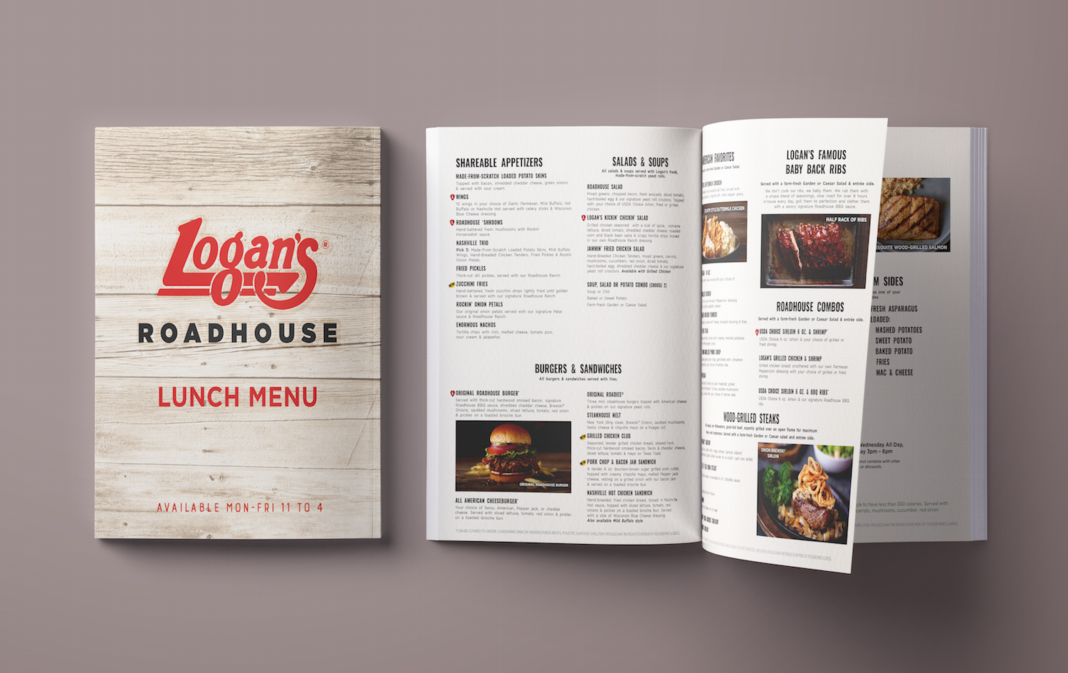 Logan's Roadhouse Lunch Menu Graphic Design